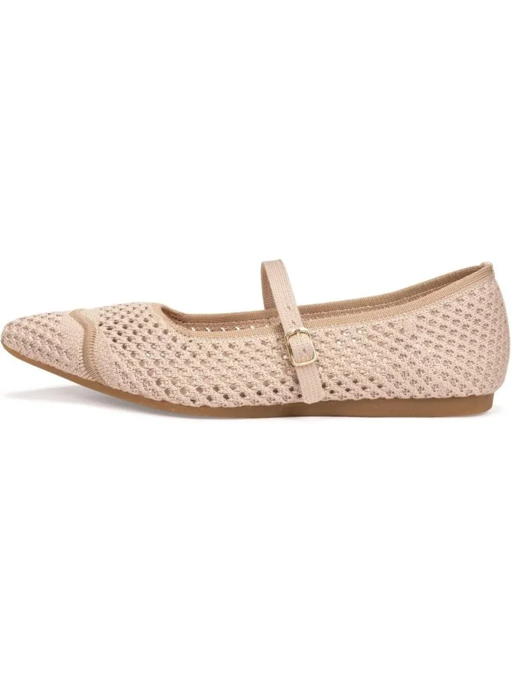 Women's Beige Mesh Ballet Flats Comfy Washable Flexible Breathable Casual